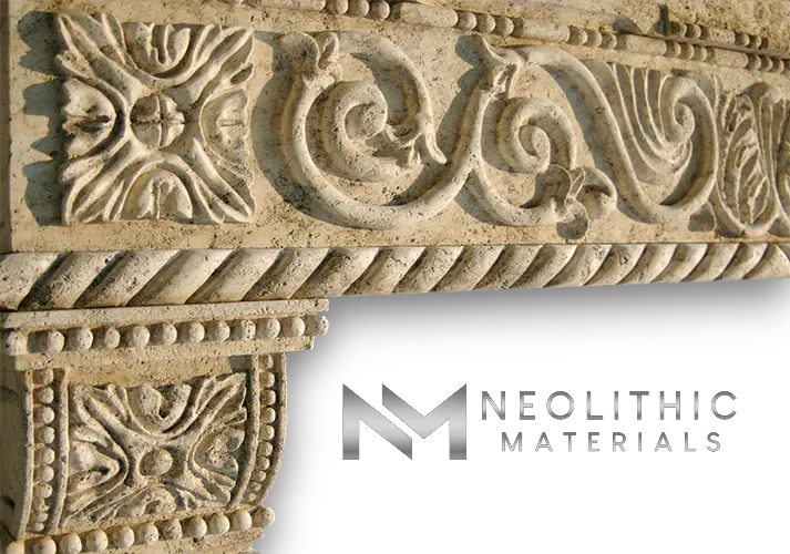 Limestone Fireplace Mantel - Image 4